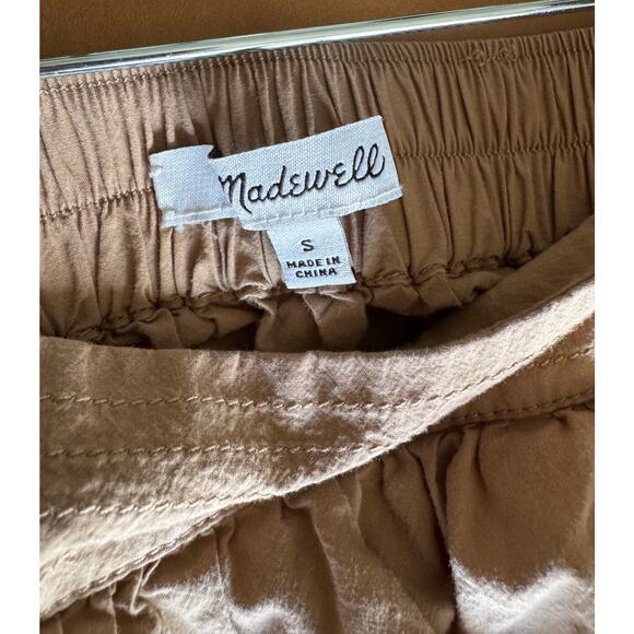 Madewell Signature Poplin Side Button 100% cotton tan Midi Skirt Size Small - Picture 5 of 9